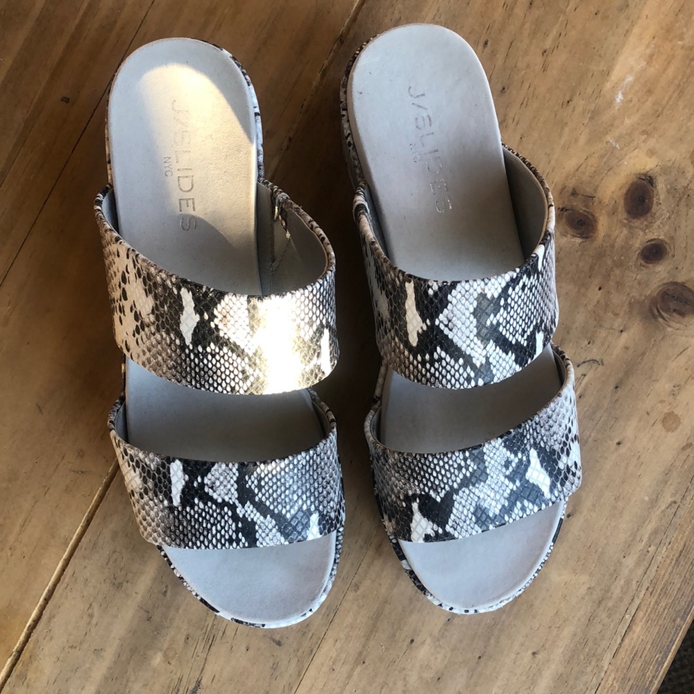 Snakeskin J Slides Wedge Platforms - image 1